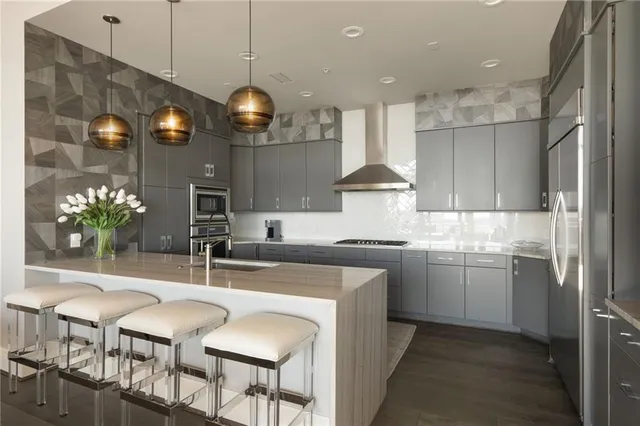 a view of a living room and furniture in a room