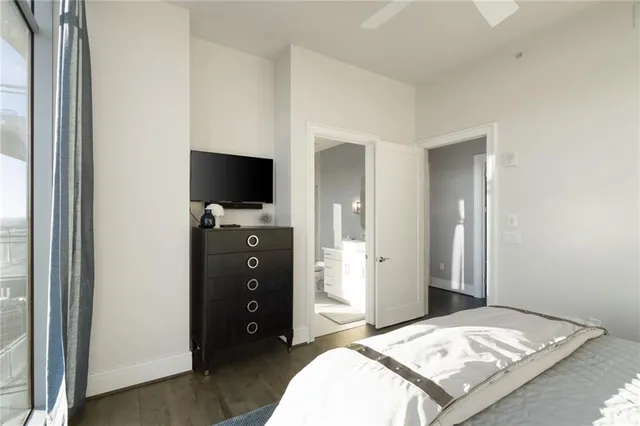 a view of a city with tall buildings