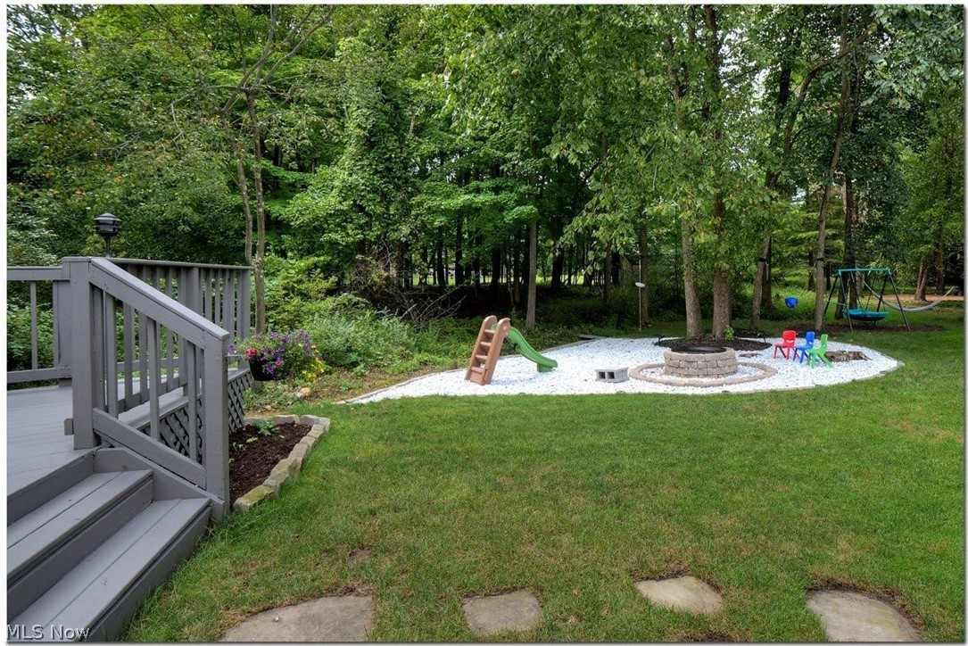 3200 Lander Road Pepper Pike, OH 44124 - Photo 33 of 35 Situated on 1.05 acres.
Fabulous deck overlooks the large backyard with fire pit and
wooded views