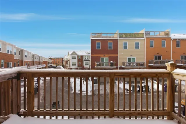 a city view from a balcony