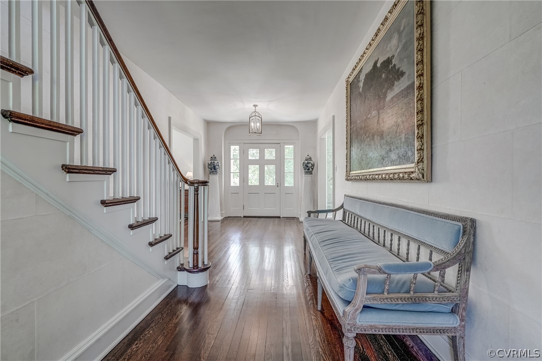 20 Rio Vista Lane Richmond, VA 23226 - Photo 10 of 49 a view of a hallway with wooden floor and staircase