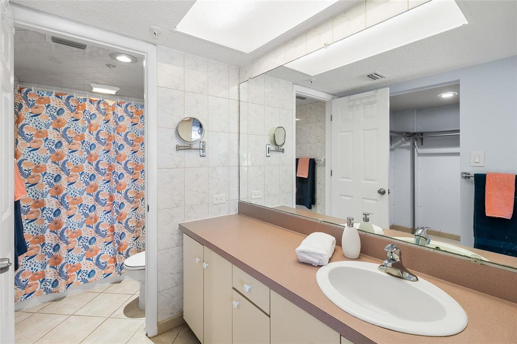 15000 Gulf Boulevard, Unit 605 Madeira Beach, FL 33708 - Photo 22 of 54 a bathroom with a sink and a mirror
