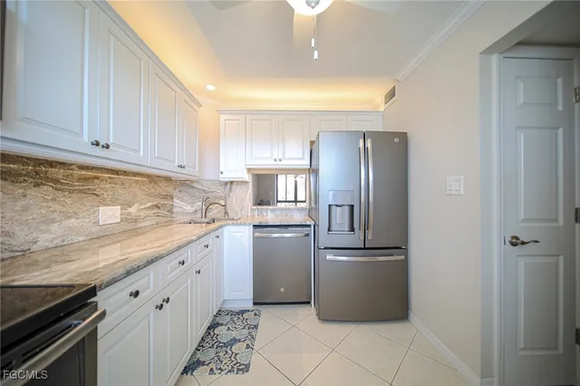 a view of a room with a large window