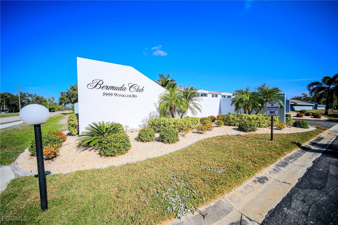5959 Winkler Road, Unit 206 Fort Myers, FL 33919 - Photo 32 of 50 a sign board with a yard
