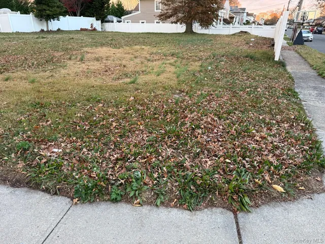 a view of a yard with an outdoor space