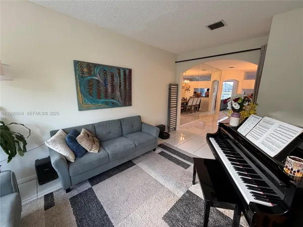 a living room with furniture