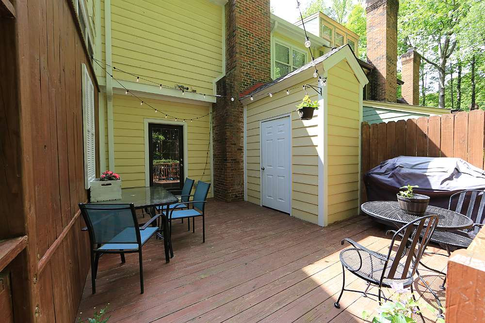 552 Weathergreen Drive Raleigh, NC 27615 - Photo 21 of 26 There is a storage area convenient to the deck. Deck