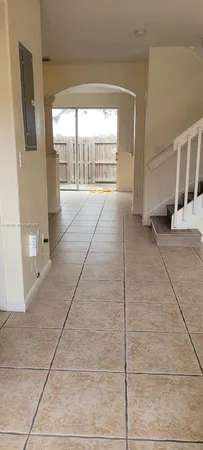 a living room with a large window