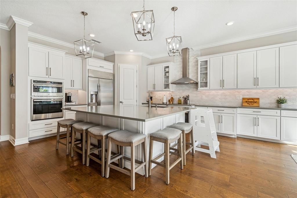 2519 Cordoba Ranch Boulevard Lutz, FL 33559 - Photo 17 of 77 a kitchen with stainless steel appliances kitchen island granite countertop a table and chairs in it