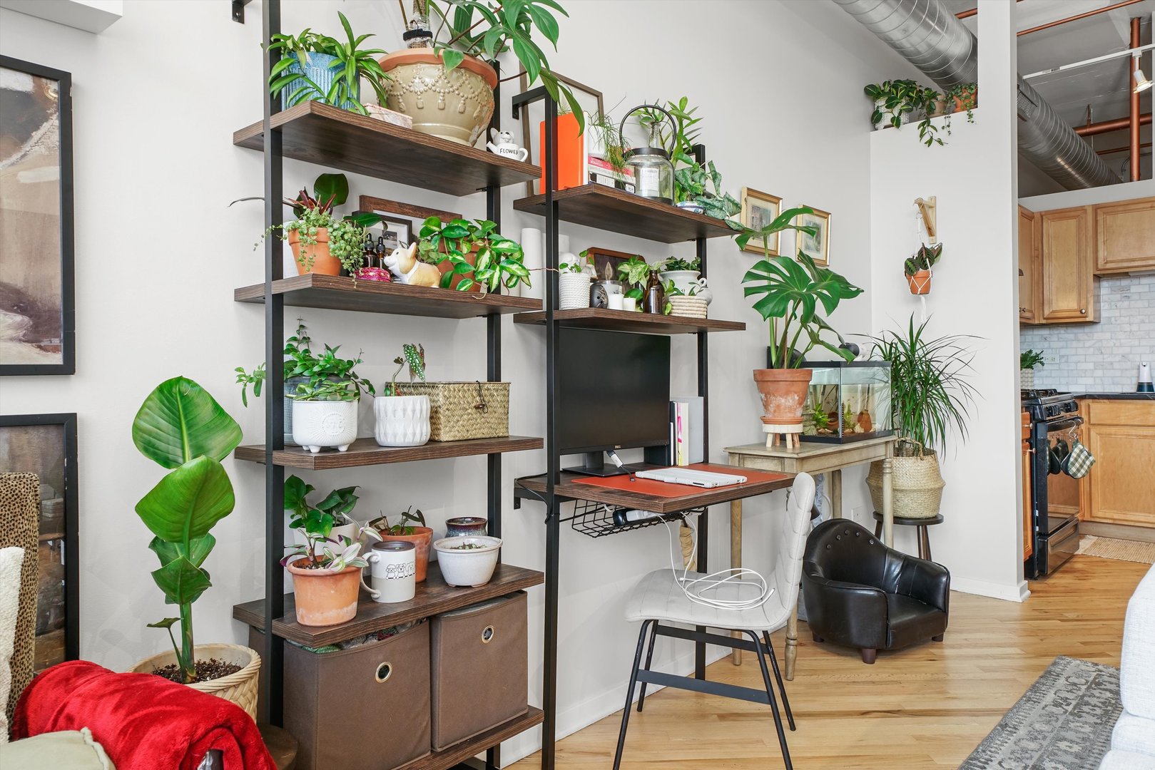 500 South Clinton Street, Unit 424 Chicago, IL 60607 - Photo 9 of 29 a dining room filled with lots of potted plants