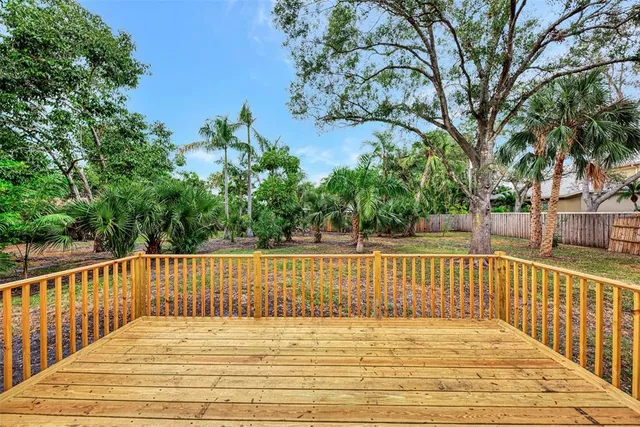 a view of wooden deck