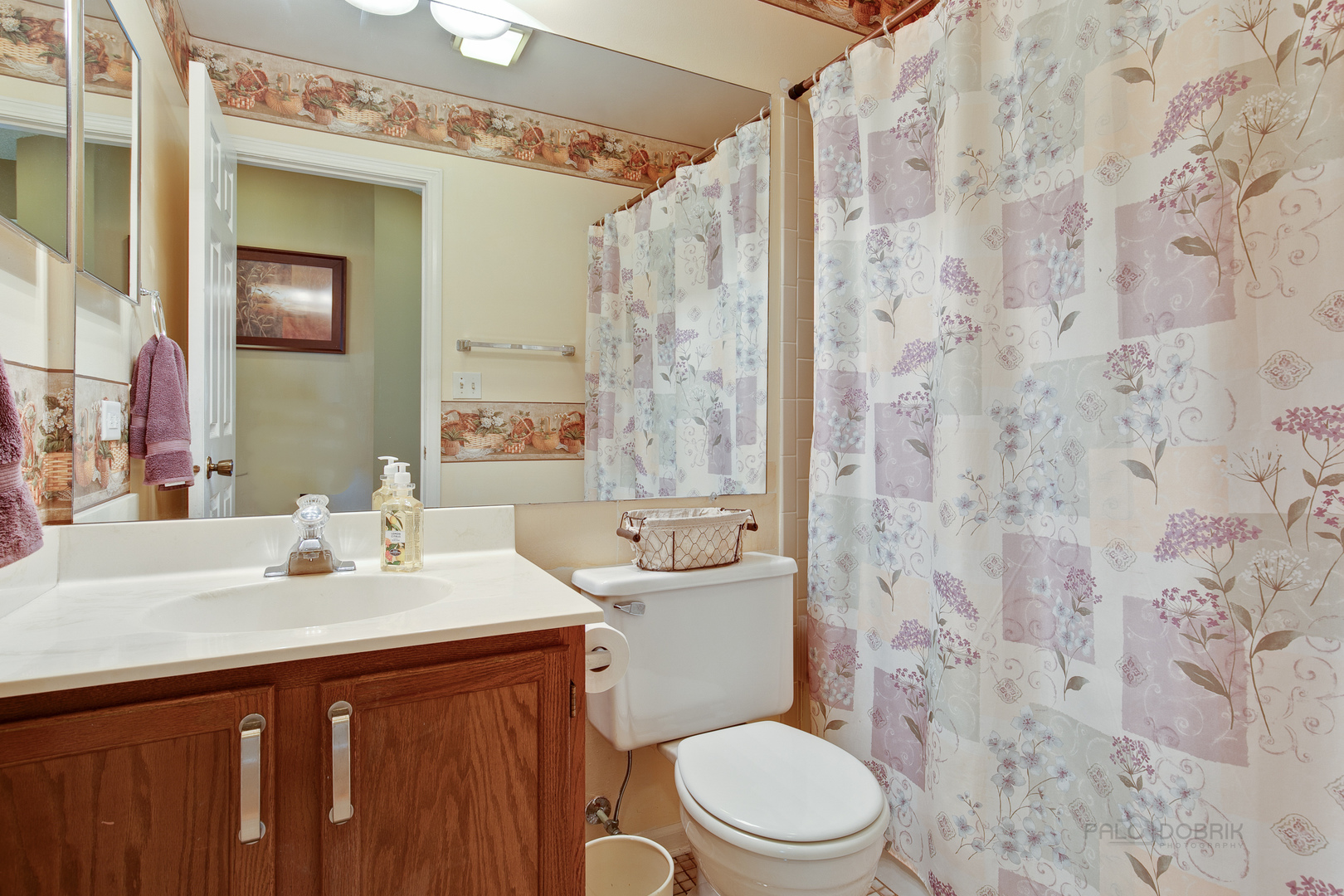 1271 Ranchview Court Buffalo Grove, IL 60089 - Photo 17 of 25 a bathroom with a sink a toilet and shower curtain