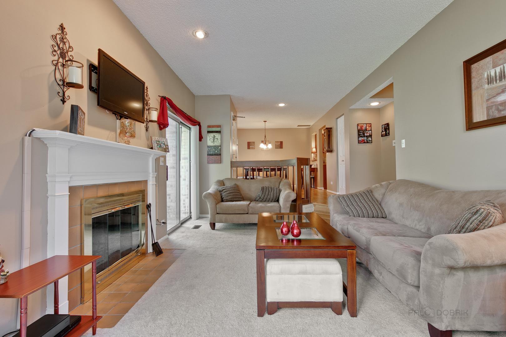 1271 Ranchview Court Buffalo Grove, IL 60089 - Photo 10 of 25 a living room with furniture and a fireplace