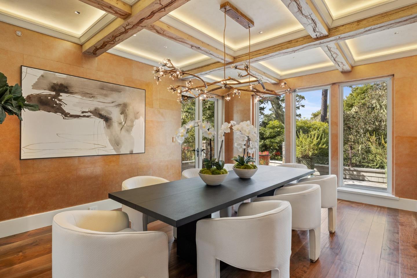 3204 Palmero Way Pebble Beach, CA 93953 - Photo 27 of 93 a view of a dining room with furniture wooden floor and chandelier
