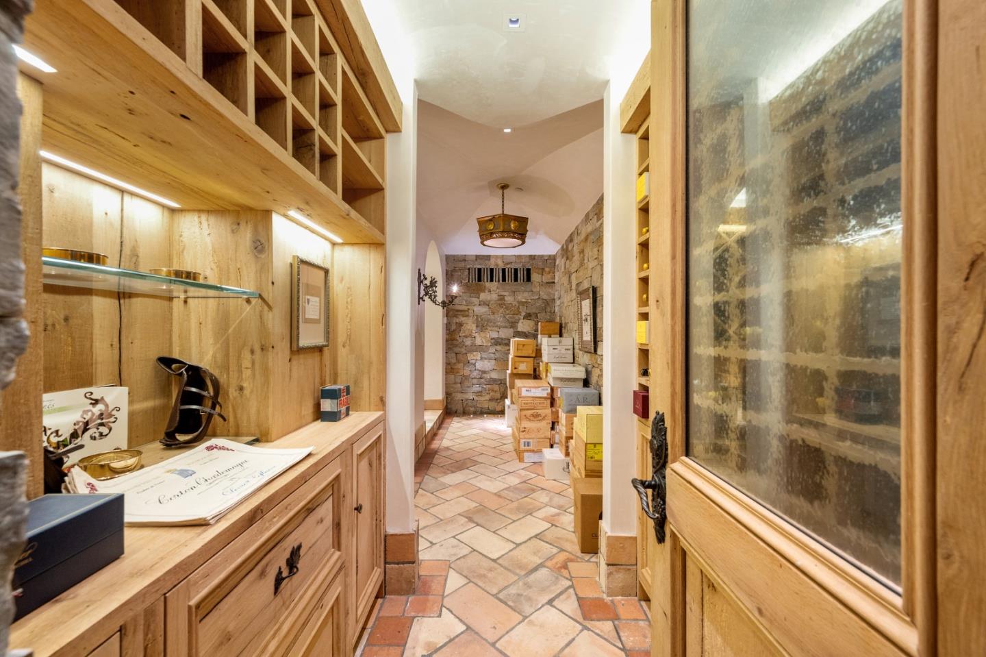 3204 Palmero Way Pebble Beach, CA 93953 - Photo 77 of 93 a spacious bathroom with a granite countertop shower a sink and a mirror
