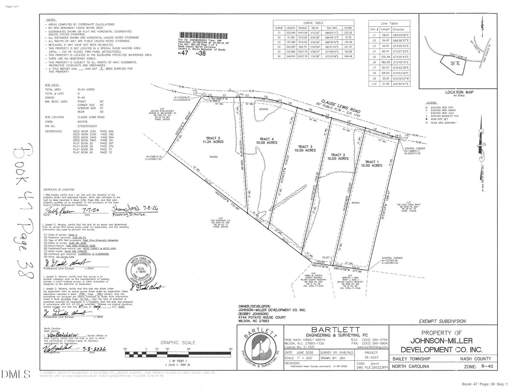 Lot 3 Claude Lewis Road Bailey, NC 27807 - Photo 11 of 11 Survey_Page_1(1)_MLS