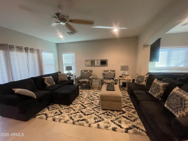 a living room with furniture