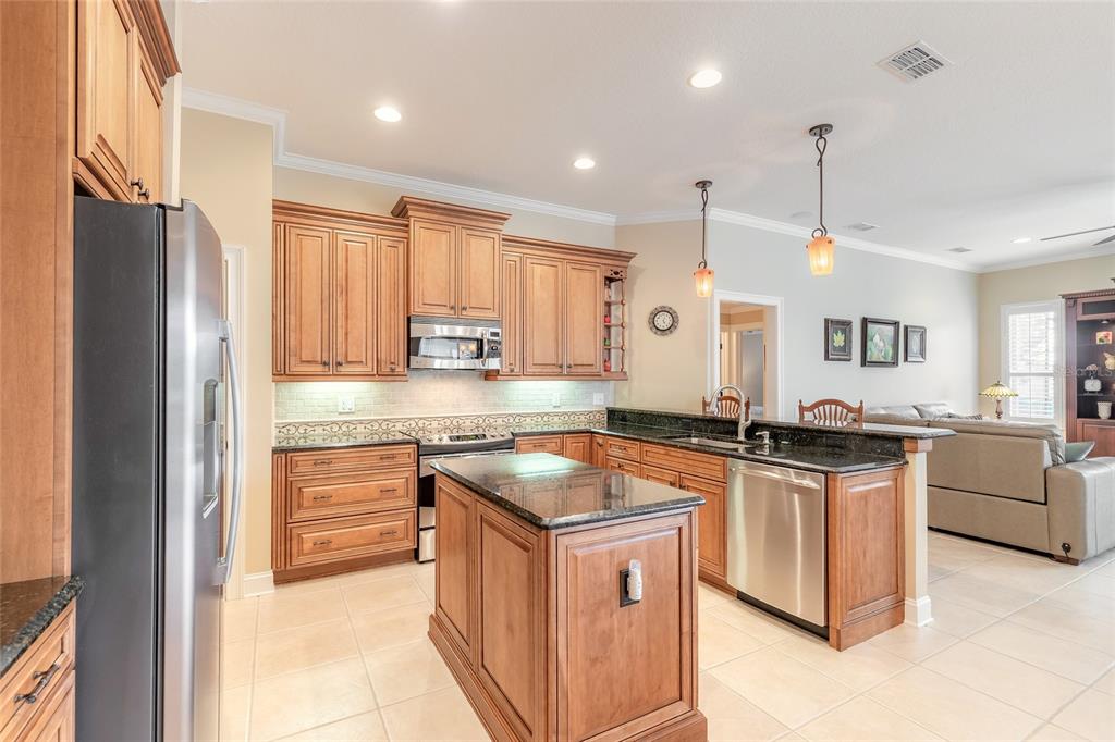 10915 Ledgement Lane Windermere, FL 34786 - Photo 17 of 60 a kitchen with stainless steel appliances granite countertop a stove a sink a oven and a refrigerator