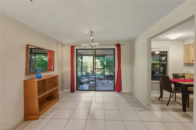 a kitchen with a cabinets and outdoor space