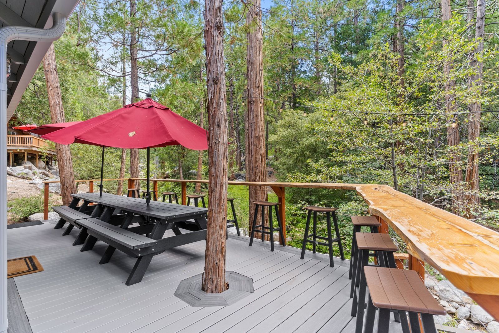 25010 Tahquitz Road Idyllwild, CA 92549 - Photo 67 of 93 Rear deck with built-in eating bar