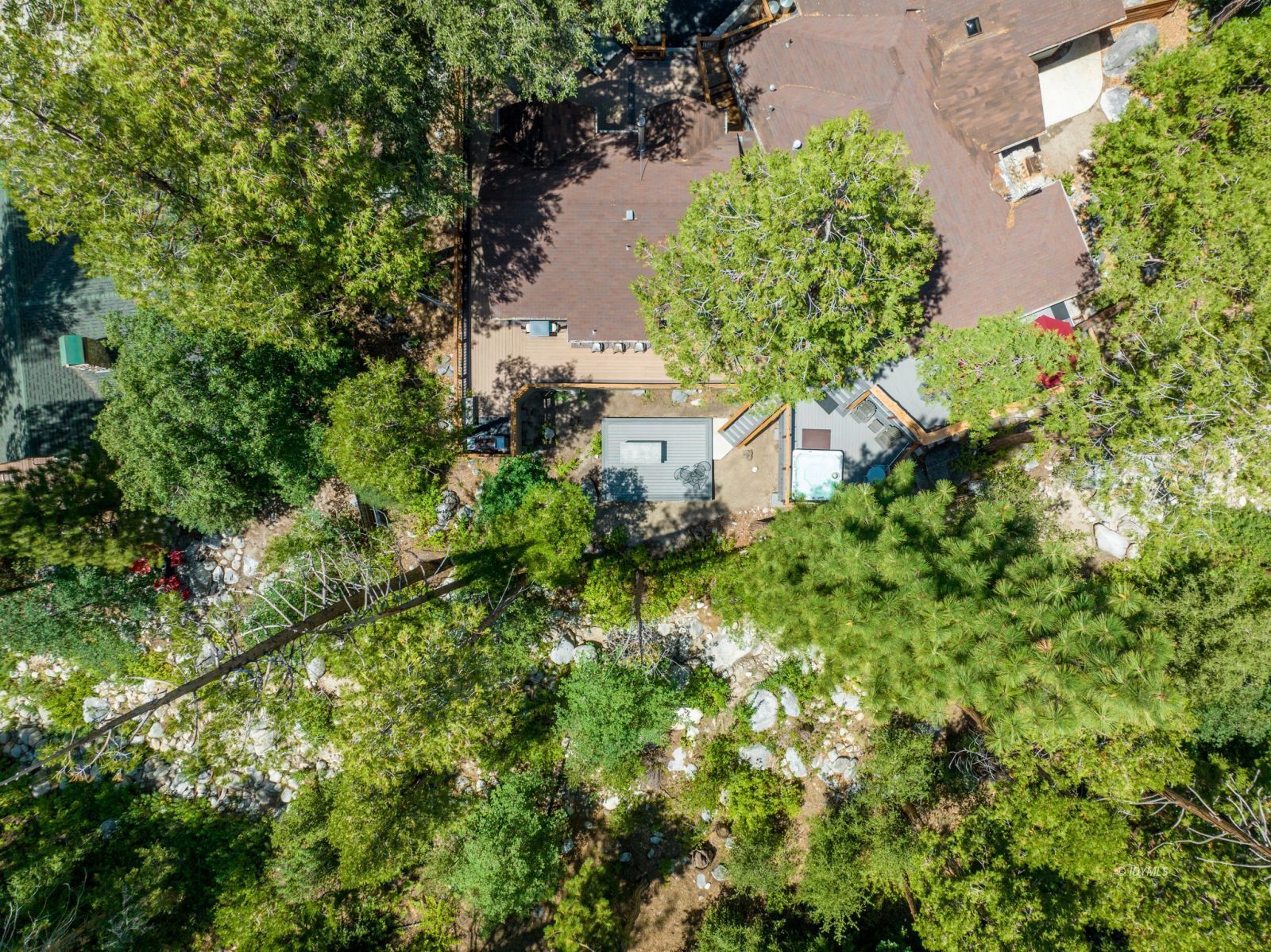 25010 Tahquitz Road Idyllwild, CA 92549 - Photo 93 of 93 an aerial view of a house with a yard