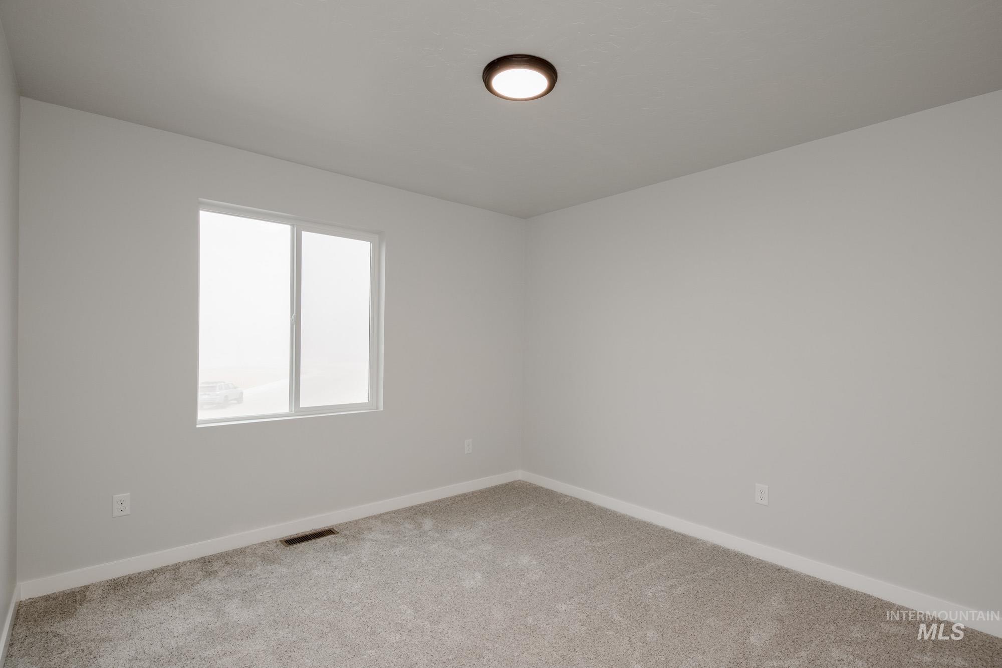 2391 West Fallon Loop Nampa, ID 83651 - Photo 11 of 20 Neutral-toned room featuring a double-paned window, light gray carpet, white baseboards, and a flush-mount ceiling light fixture