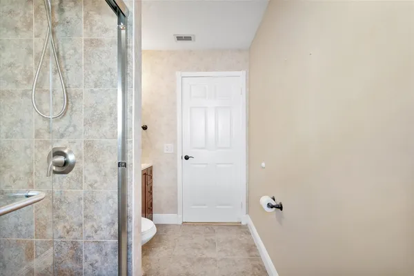 a bathroom with a shower