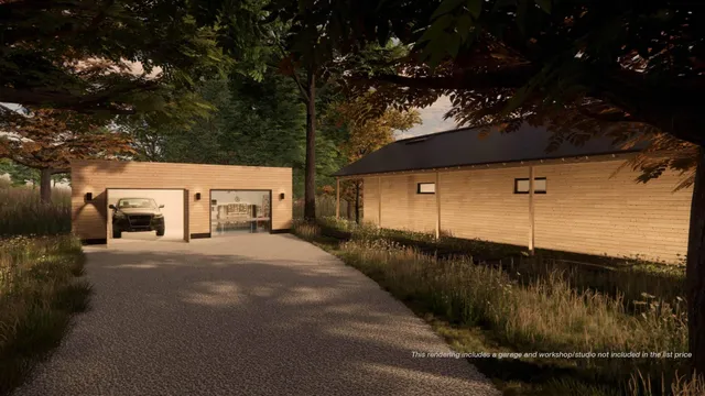 a view of a house with backyard and garden