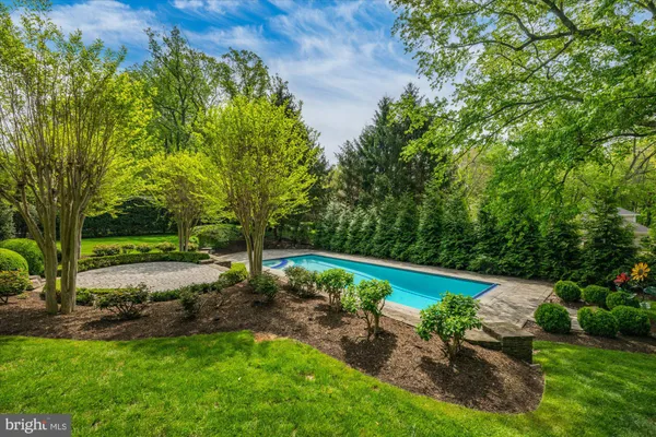a backyard of a house with lots of green space