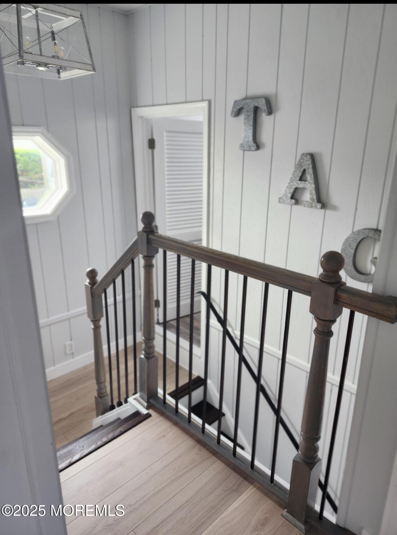 a view of a staircase door