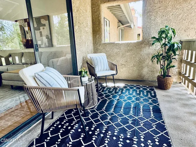 a dining room with furniture