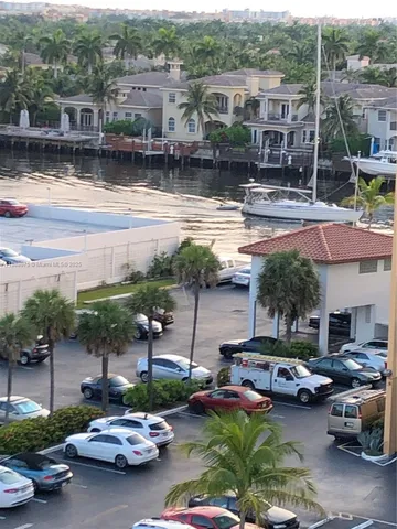 a view of a lake with houses