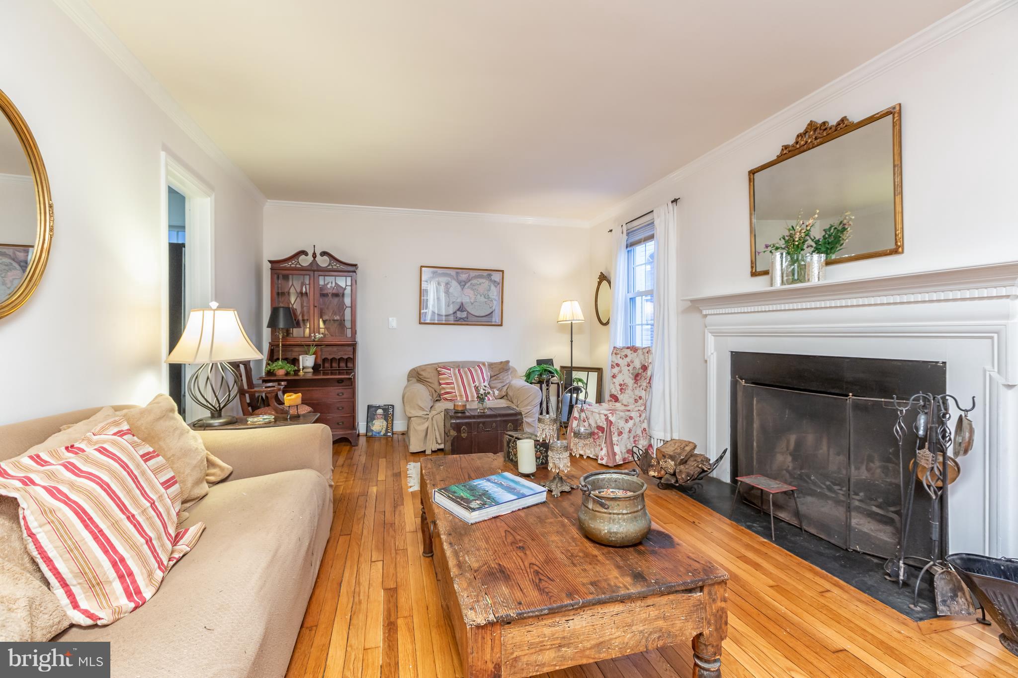 5507 Greentree Road Bethesda, MD 20817 - Photo 5 of 30 Spacious Living Room with Woodburning Fireplace
