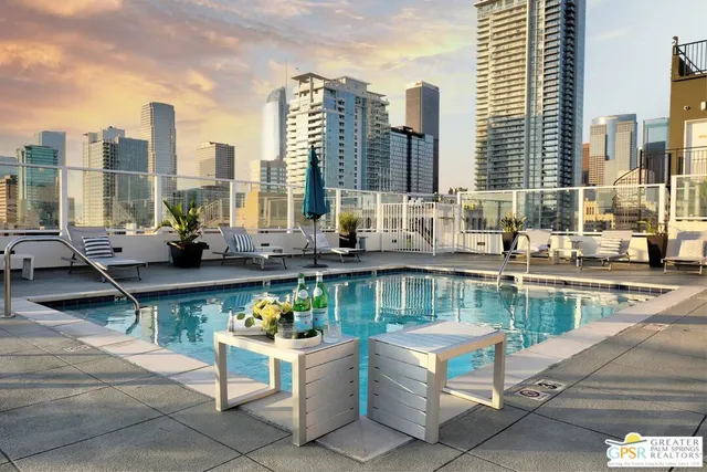 a large white building with a white water