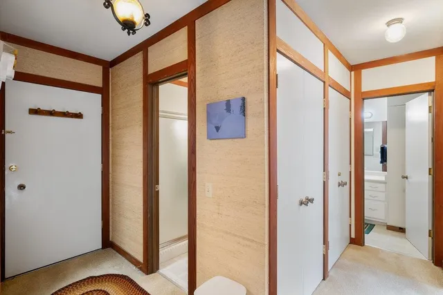 a view of hallway with stairs