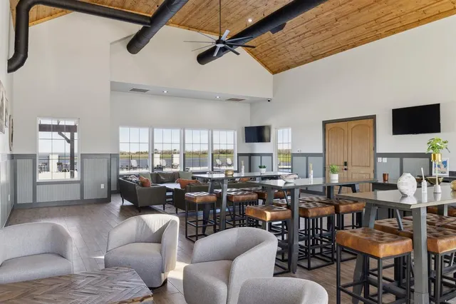 a view of a room with an ocean view