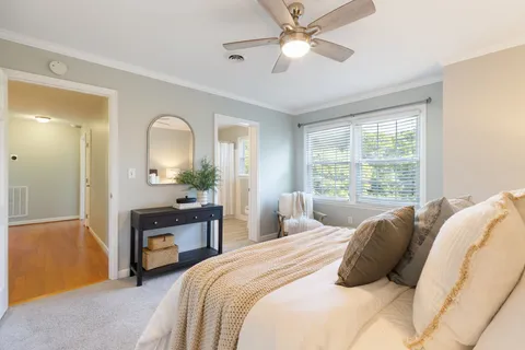 a living room with furniture