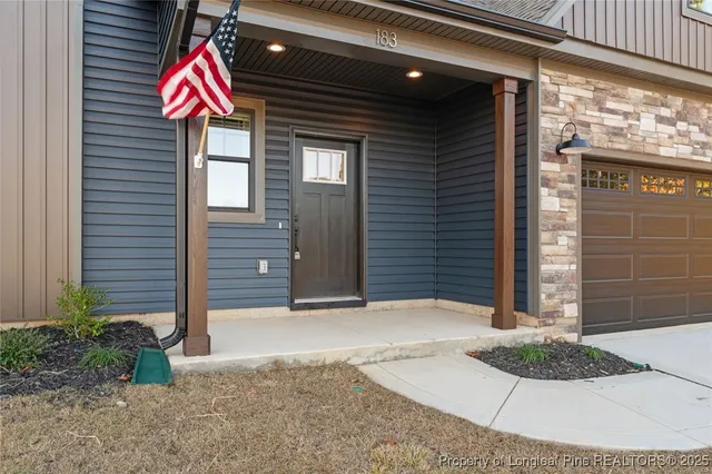 a view of a street sign of the building