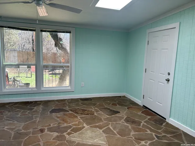 an empty room with a window