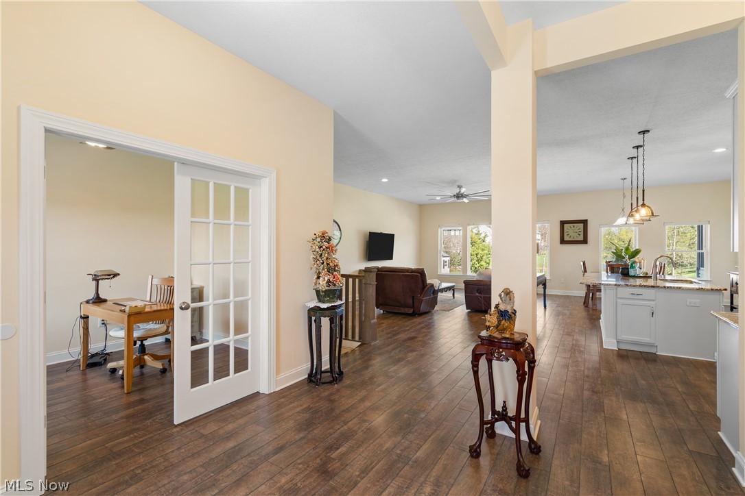 535 East Caston Road Green, OH 44685 - Photo 12 of 44 View from the front door. Office on your left. Dining on your right (Not in this photo) open to the kitchen, family room, eat-in area and screened in porch