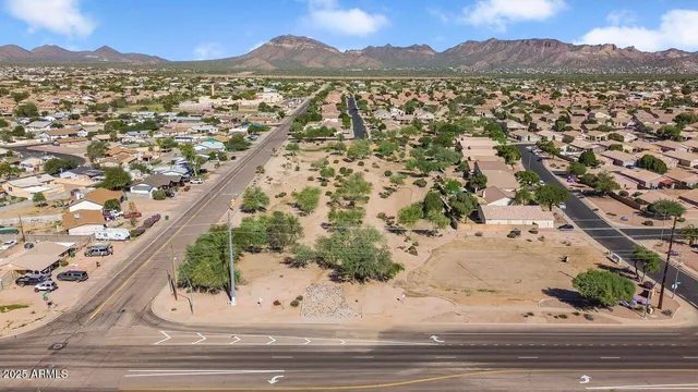 an aerial view of a house