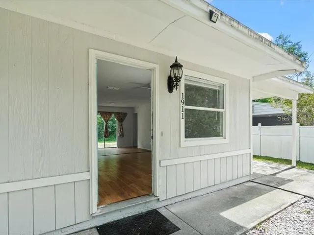 front view of a house with a glass door