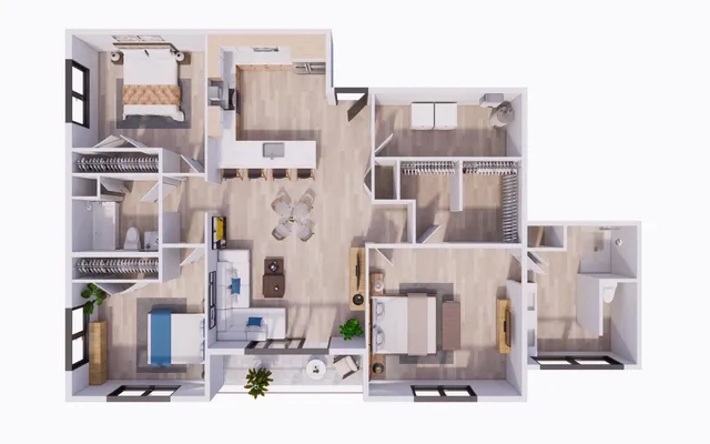 a picture of a very nice looking room with many windows