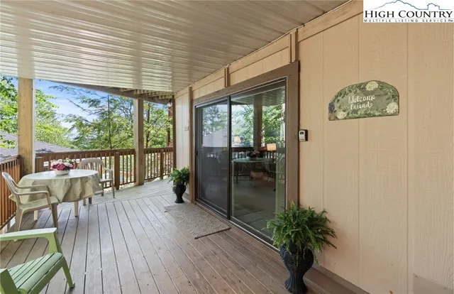 workspace with wooden floor and outdoor space