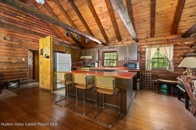 a kitchen with lots of counter top space