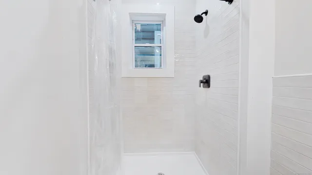 a bathroom with a shower