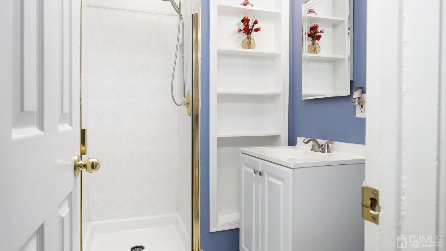 20 Peake Road Edison, NJ 08837 - Photo 16 of 34 a bathroom with a sink a mirror and a shower