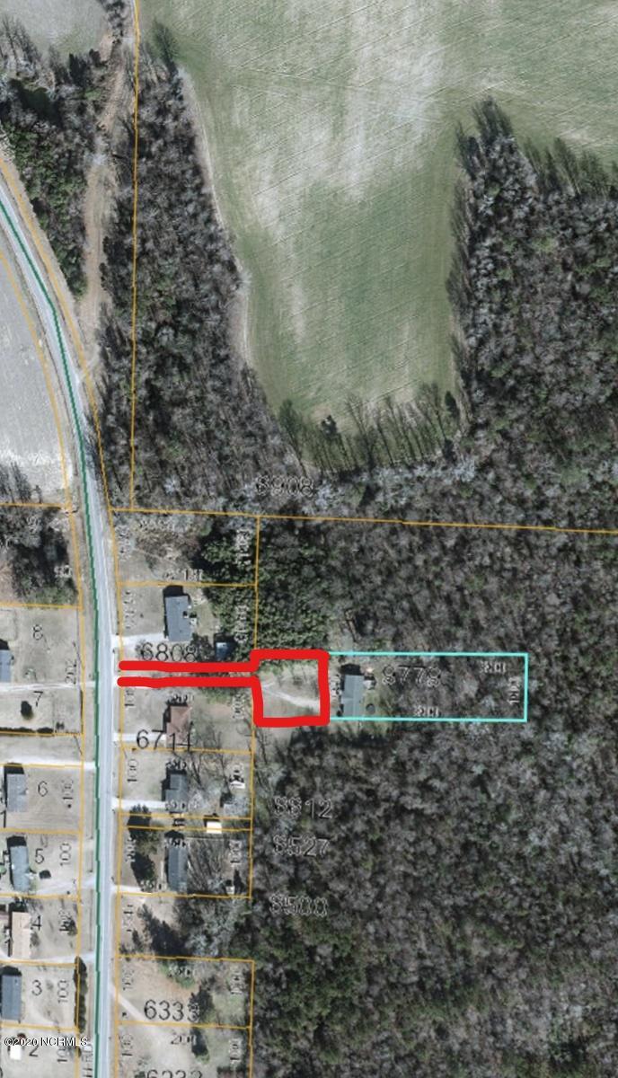 4786 Faith Baptist Church Road Pinetops, NC 27864 - Photo 38 of 39 SATELLITE IMAGE OF PLOT W/ ADDITIONAL EASEMENT IN RED