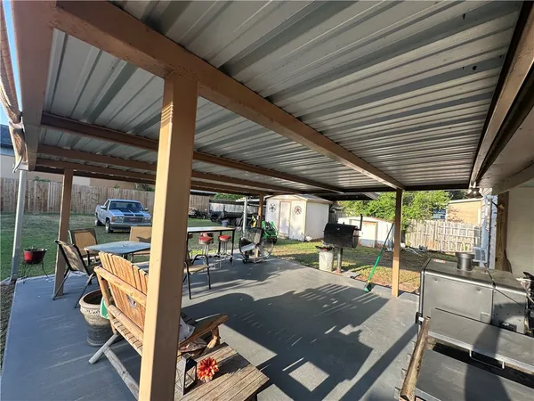 a view of outdoor space with seating