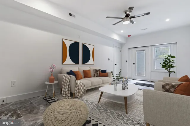 a living room with furniture